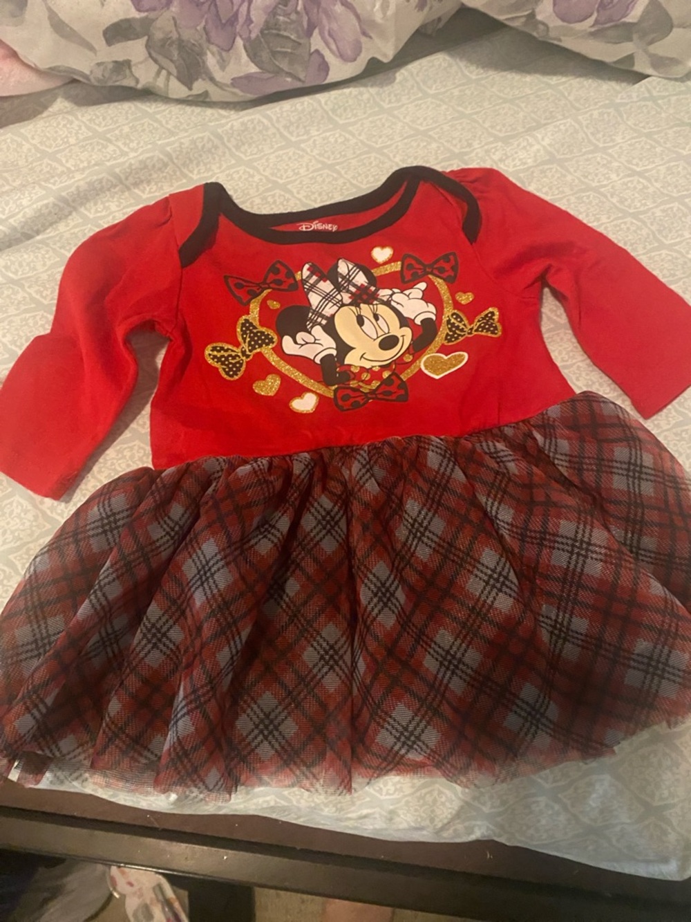 Disney Red and Black Minnie Plaid Tulle Dress